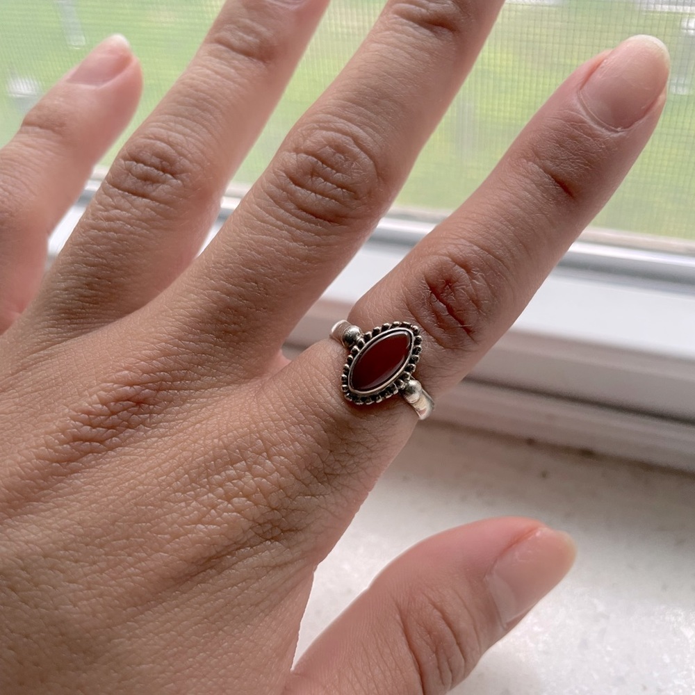 Real Carnelian Crystal Ring